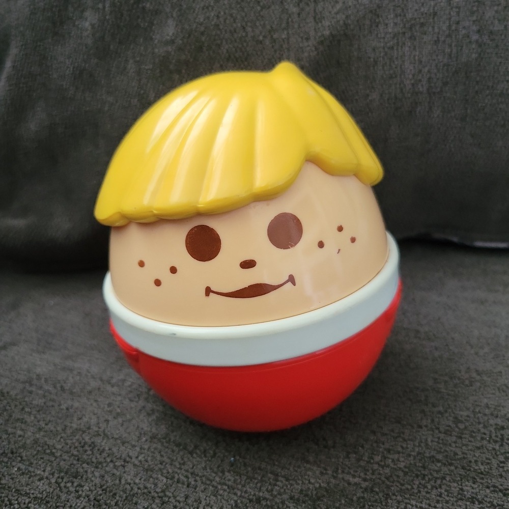 Vintage Little Tikes ~ Jumbo Toddle Tots Weeble Wobble Chime Ball ~ 5" Tall